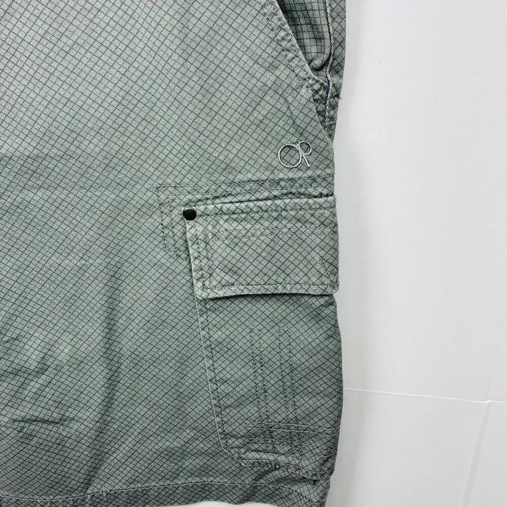 Ocean Pacific OP Mens Size 42 Grey Micro Grid Cotton Cargo Shorts OM30Y003 - Picture 4 of 10